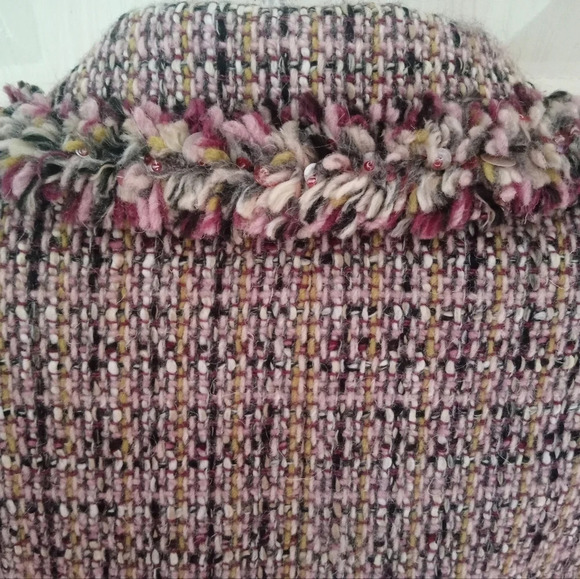 Danielle O by Tahari Levine Multicolor Wool Blend Tweed Blazer Size 6 - Picture 7 of 11